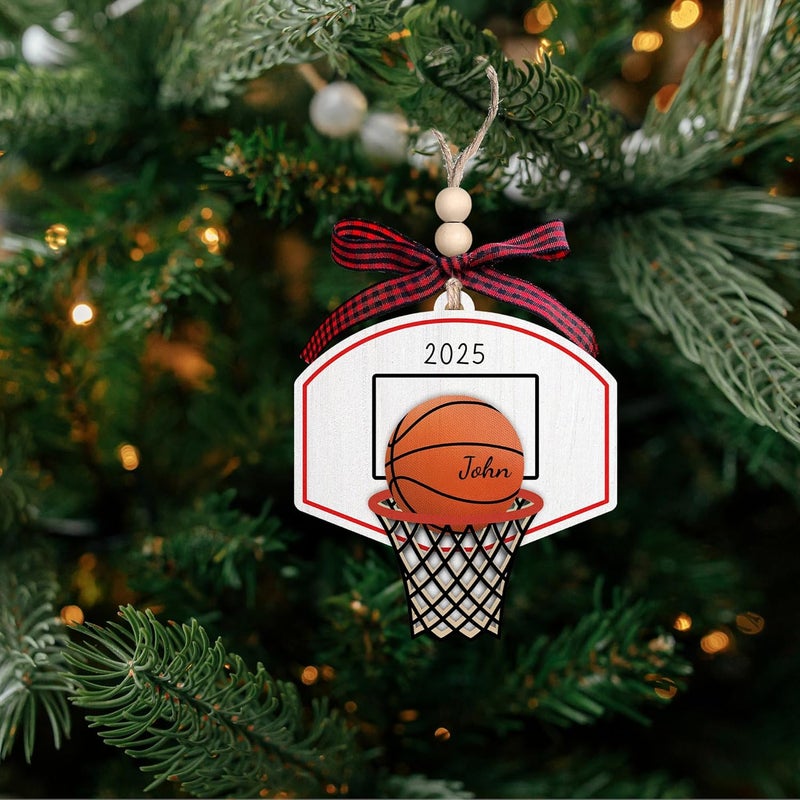 SUCHAGIFT Basketball Ornament - Basketball Ornaments for Christmas Tree - Sports Ornaments for Tree - Girls Sports Gifts, Team Gifts - Wood Christmas Ornament 2025 & Marker for Custom Text - Image 4